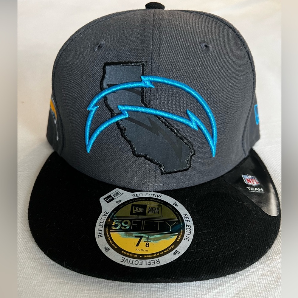New Era Chargers hat, size 7 1/8, dark gray color